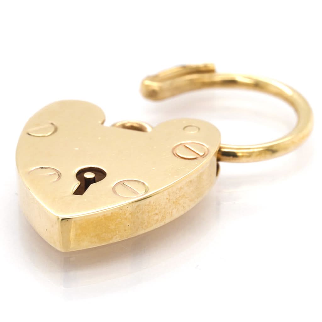 Ogden of Harrogate Jewellery 9ct Yellow Gold Heart Padlock Charm
