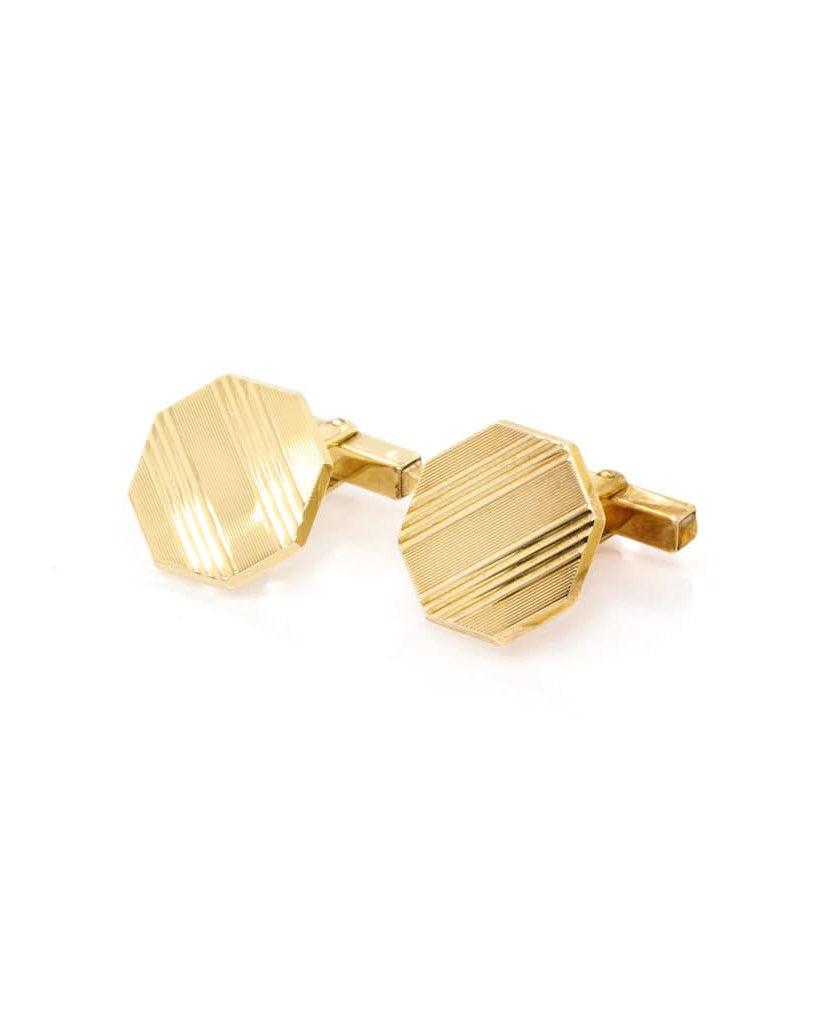 Ogden of Harrogate Jewellery 9ct Yellow Gold Octagonal Cufflinks