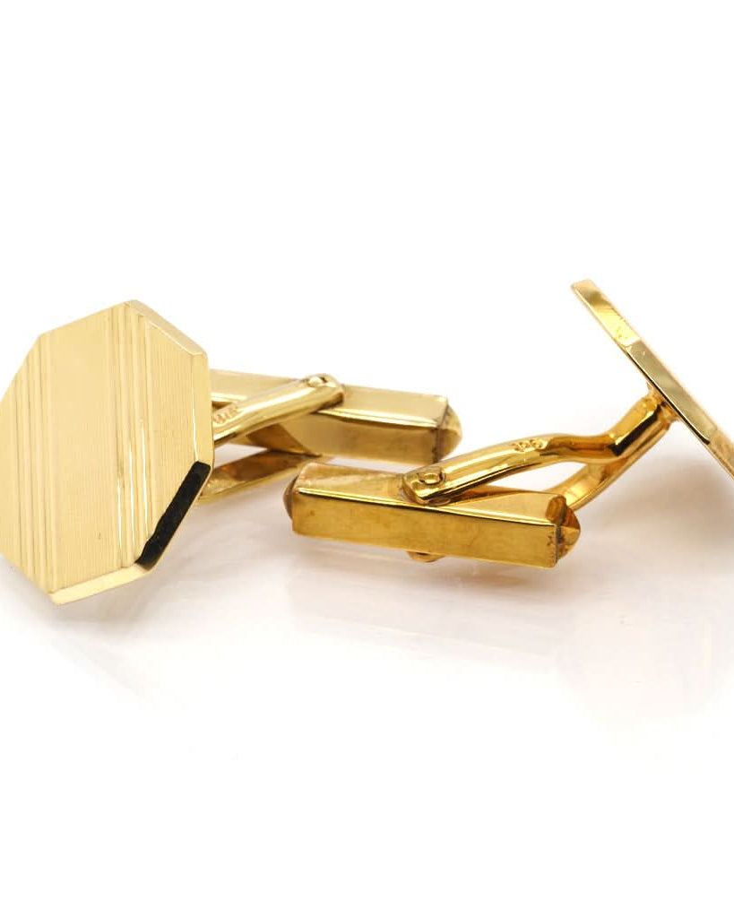 Ogden of Harrogate Jewellery 9ct Yellow Gold Octagonal Cufflinks