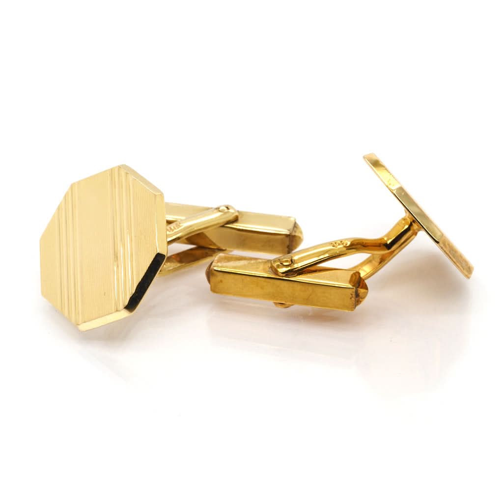 Ogden of Harrogate Jewellery 9ct Yellow Gold Octagonal Cufflinks