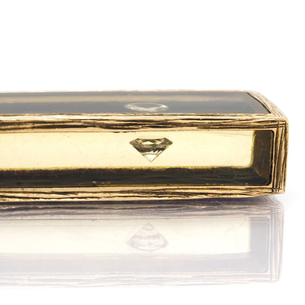Ogden of Harrogate Jewellery 9ct Yellow Gold Onyx and Diamond Glass Box Charm