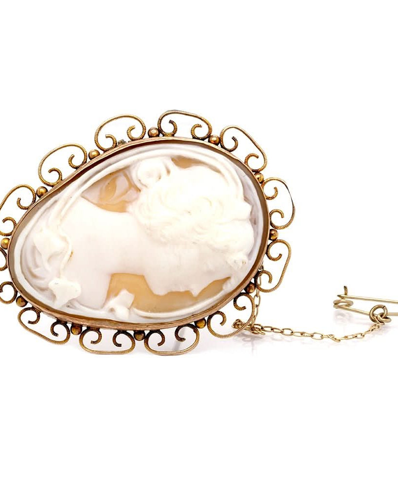 Ogden of Harrogate Jewellery A 1930's 9ct Yellow Gold, Cameo Brooch