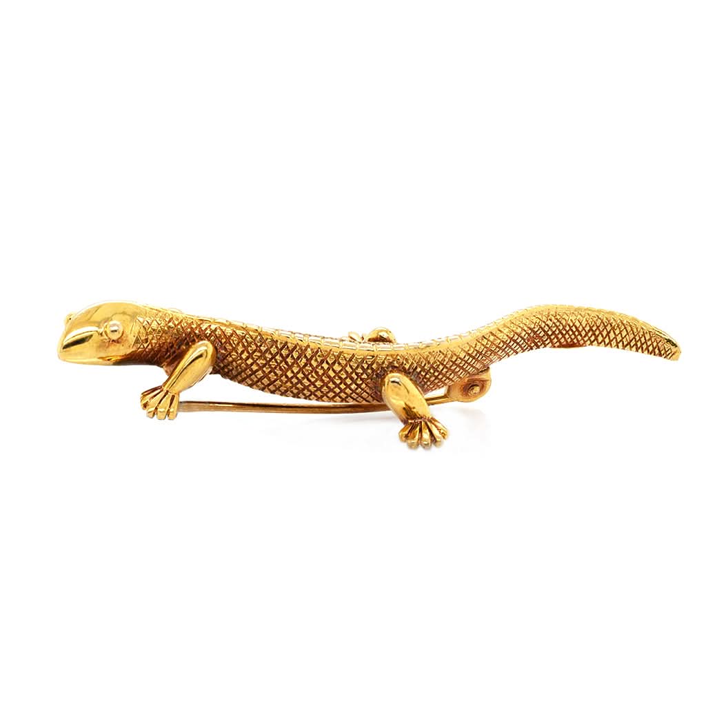 Ogden of Harrogate Jewellery A 9ct Gold, Lizard Brooch