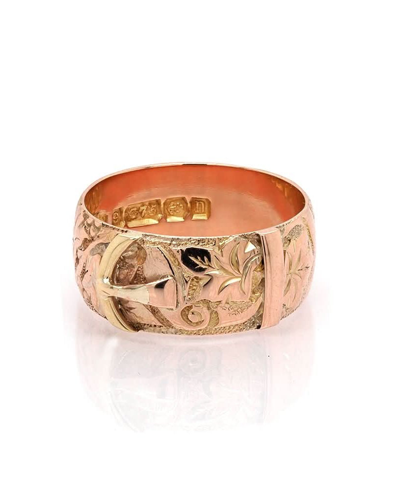 Ogden of Harrogate Jewellery A 9ct Yellow Gold, Edwardian Buckle Ring