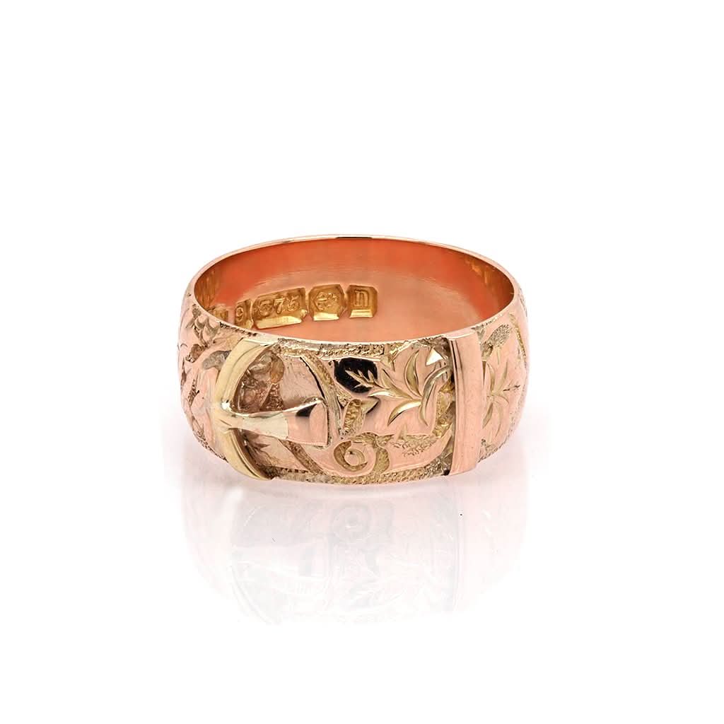 Ogden of Harrogate Jewellery A 9ct Yellow Gold, Edwardian Buckle Ring