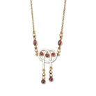 Ogden of Harrogate Jewellery A Cabochon Garnet, Pearl and Enamel Necklace