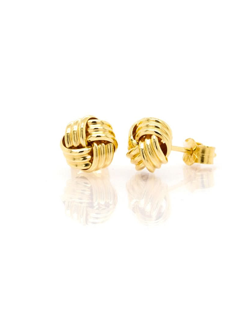 Ogden of Harrogate Jewellery A Pair of 18ct Yellow Gold Ribbed Knot Stud Earrings