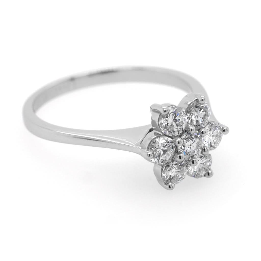 Ogden of Harrogate Jewellery A Platinum Diamond Flower Cluster Ring