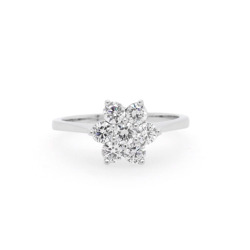 Ogden of Harrogate Jewellery A Platinum Diamond Flower Cluster Ring