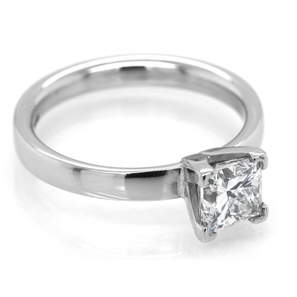 Ogden of Harrogate Jewellery A Platinum Princess-Cut Diamond Ring