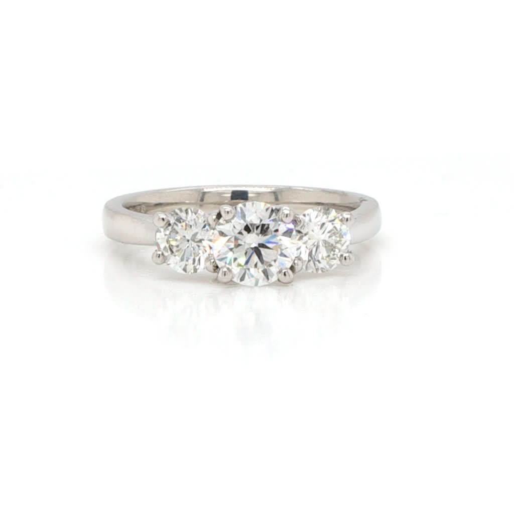 Ogden of Harrogate Jewellery A Platinum Three Stone Diamond Ring, 1.48cts total weight