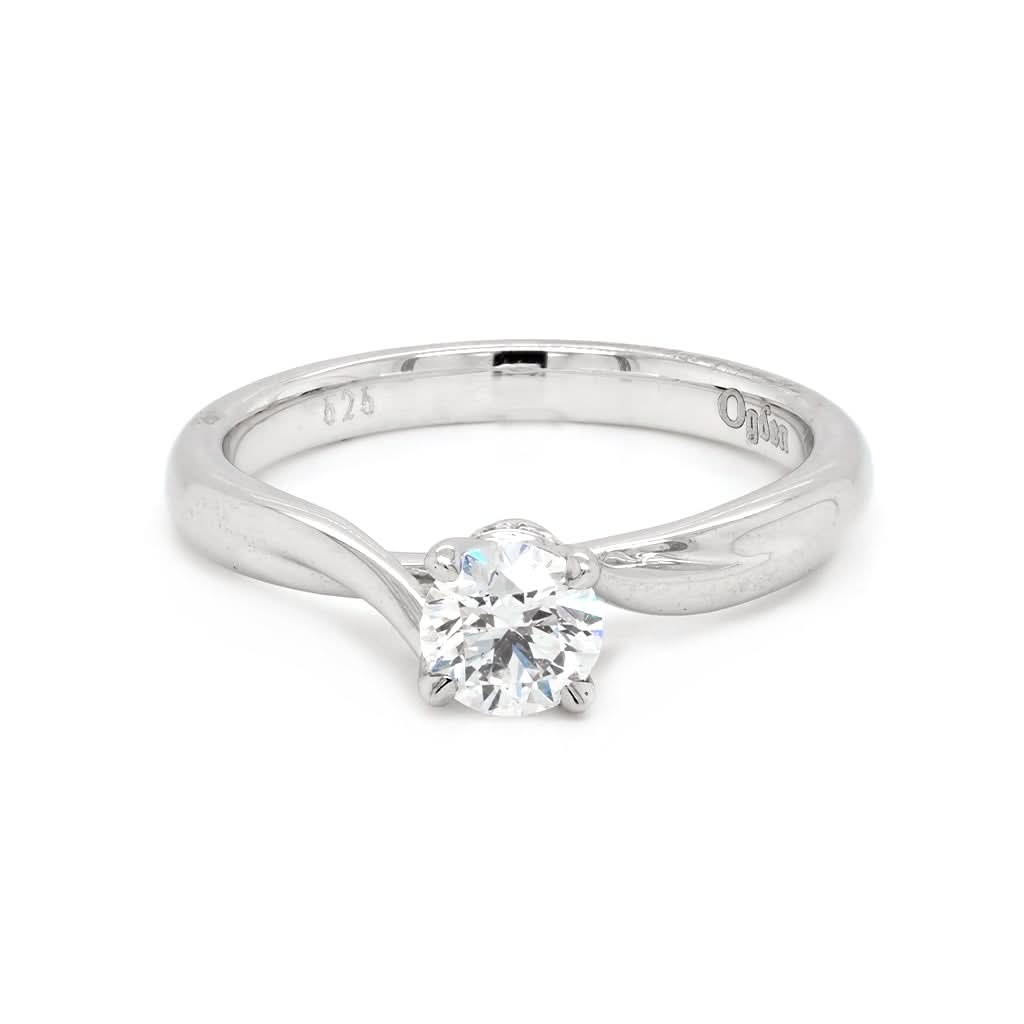 Ogden of Harrogate Jewellery A platinum, twist setting, brilliant cut, single stone diamond ring 0.50cts