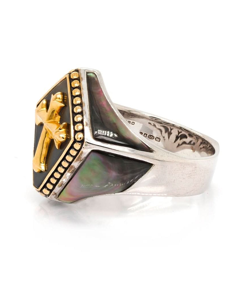Ogden of Harrogate Jewellery A Stephen Webster Silver and 18ct Gold Shield-Shaped Signet Ring