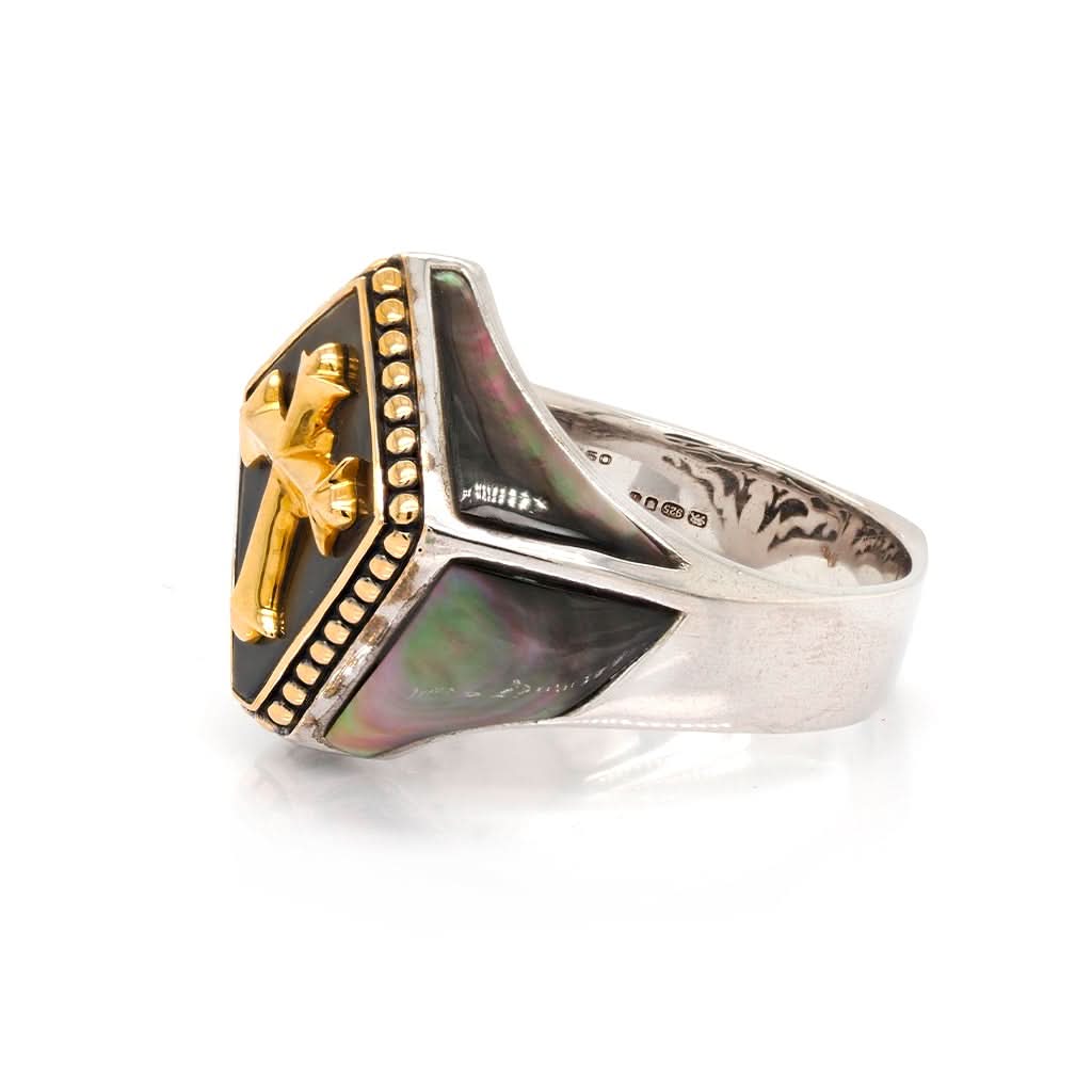 Ogden of Harrogate Jewellery A Stephen Webster Silver and 18ct Gold Shield-Shaped Signet Ring