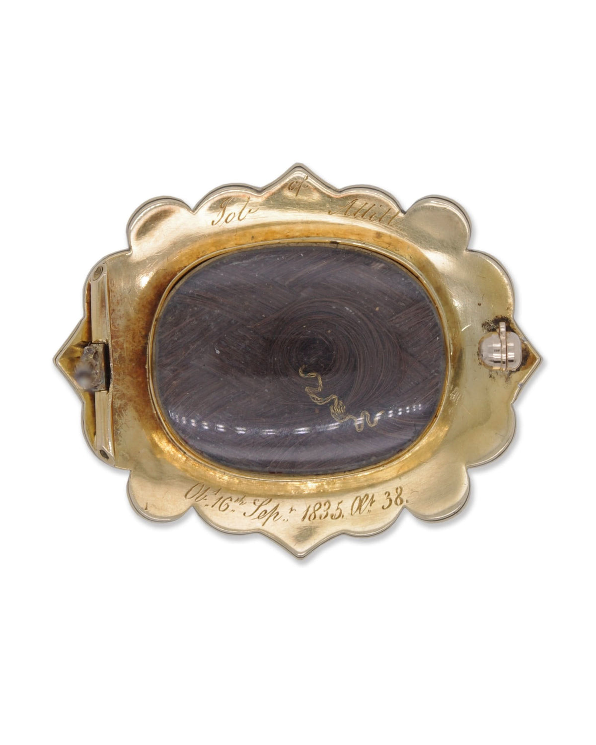 Ogden of Harrogate Jewellery A Yellow Gold, Enamel and Pearl Mourning Brooch, Job Allitt, dated 1835