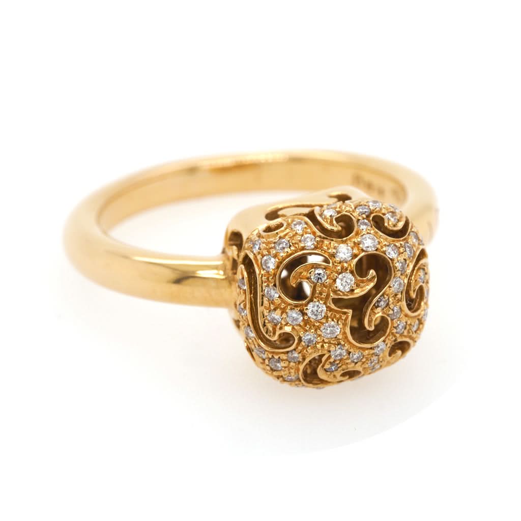 Ogden of Harrogate Jewellery An 18ct Rose Gold Pierced Diamond-Set Ring