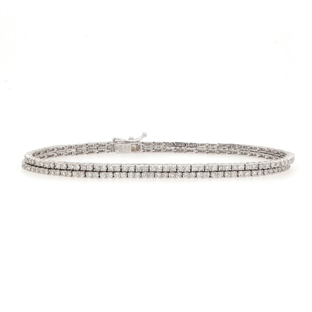 Ogden of Harrogate Jewellery An 18ct White Gold and Diamond Double Row Line Bracelet
