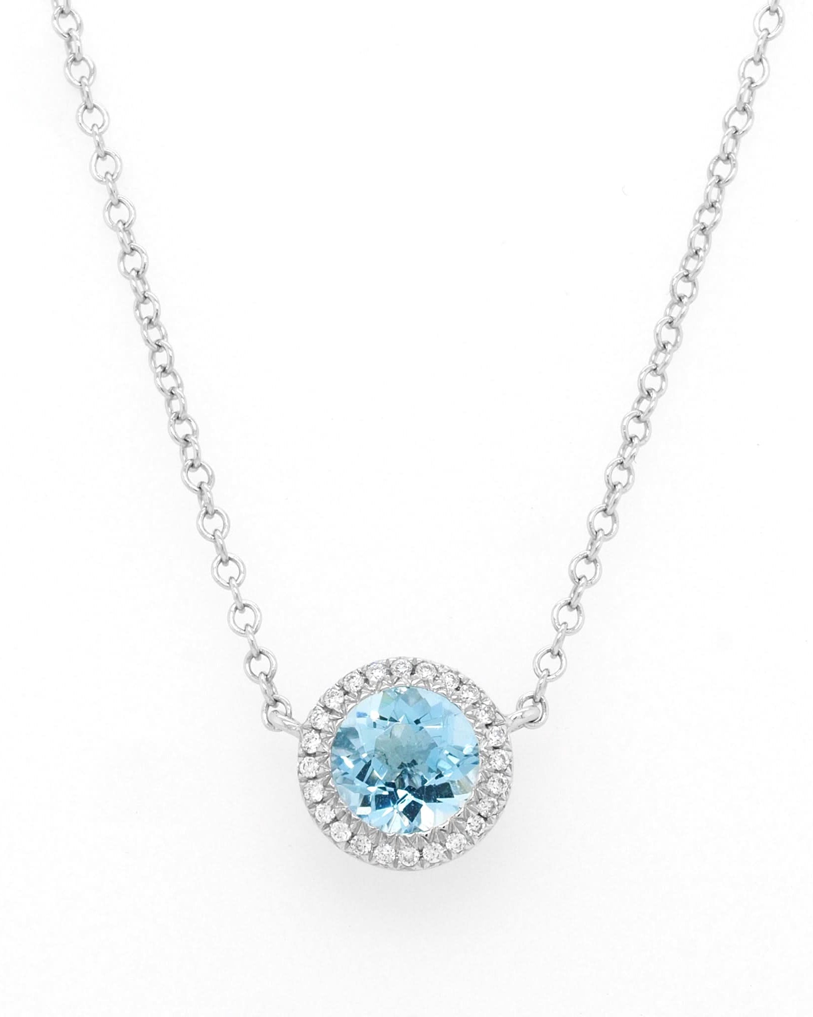 Ogden of Harrogate Jewellery An 18ct White Gold Aquamarine Cluster Pendant