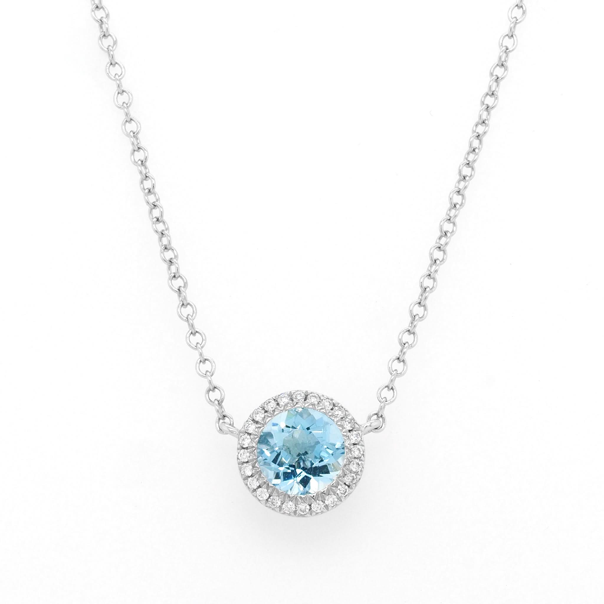Ogden of Harrogate Jewellery An 18ct White Gold Aquamarine Cluster Pendant