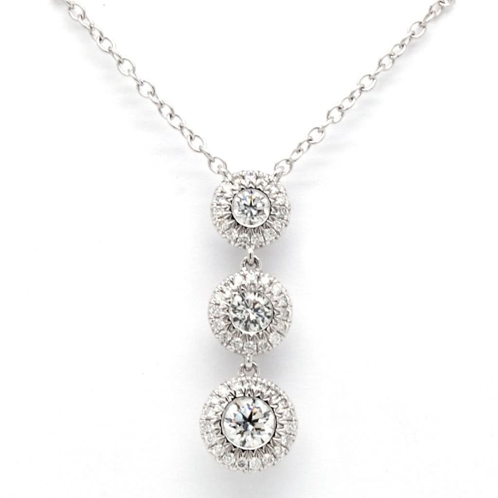 Ogden of Harrogate Jewellery An 18ct White Gold Diamond Trilogy Cluster Pendant
