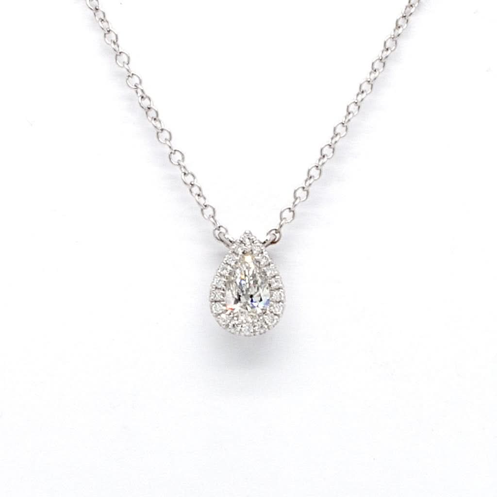 Ogden of Harrogate Jewellery An 18ct White Gold Pear-Shaped Diamond Cluster Pendant