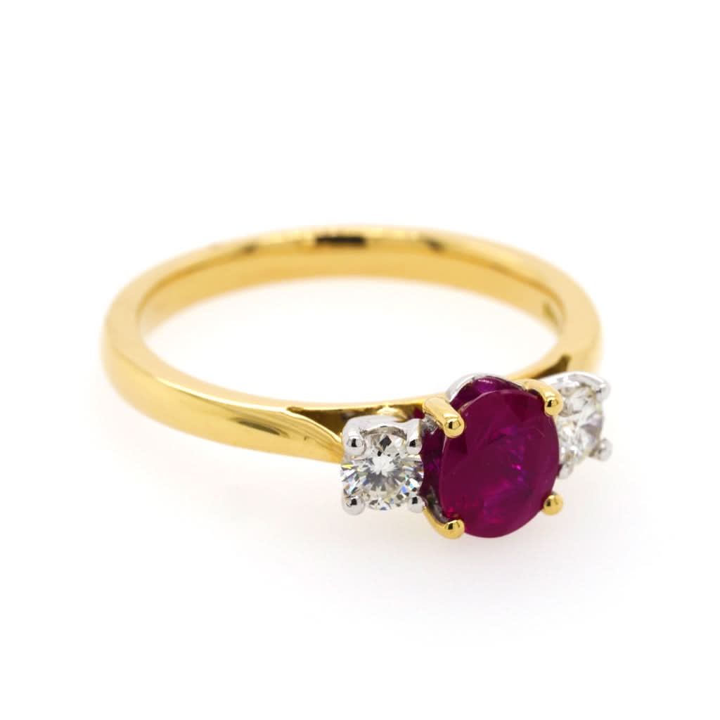 Ogden of Harrogate Jewellery An 18ct Yellow Gold Ruby and Diamond Ring