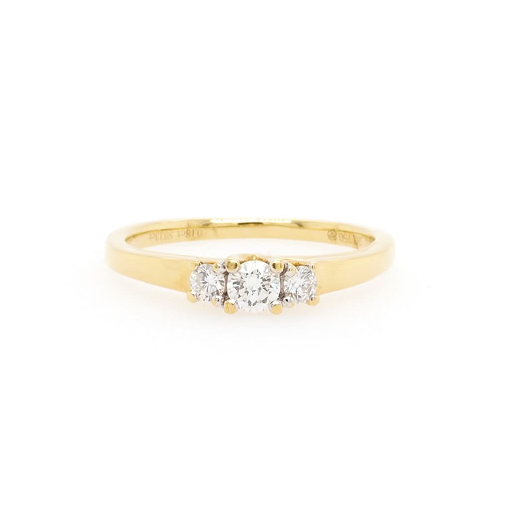 Ogden of Harrogate Jewellery An 18ct Yellow Gold Three-Stone Diamond Ring