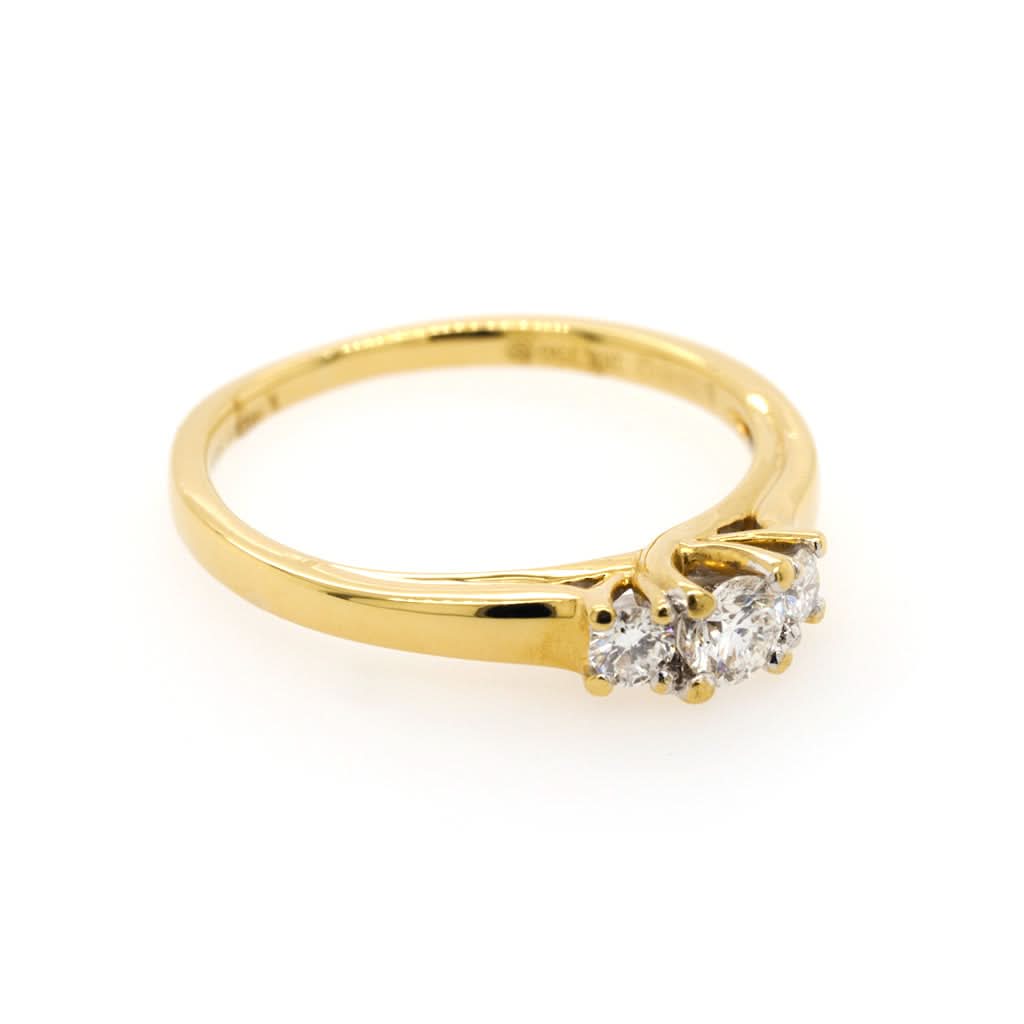 Ogden of Harrogate Jewellery An 18ct Yellow Gold Three-Stone Diamond Ring