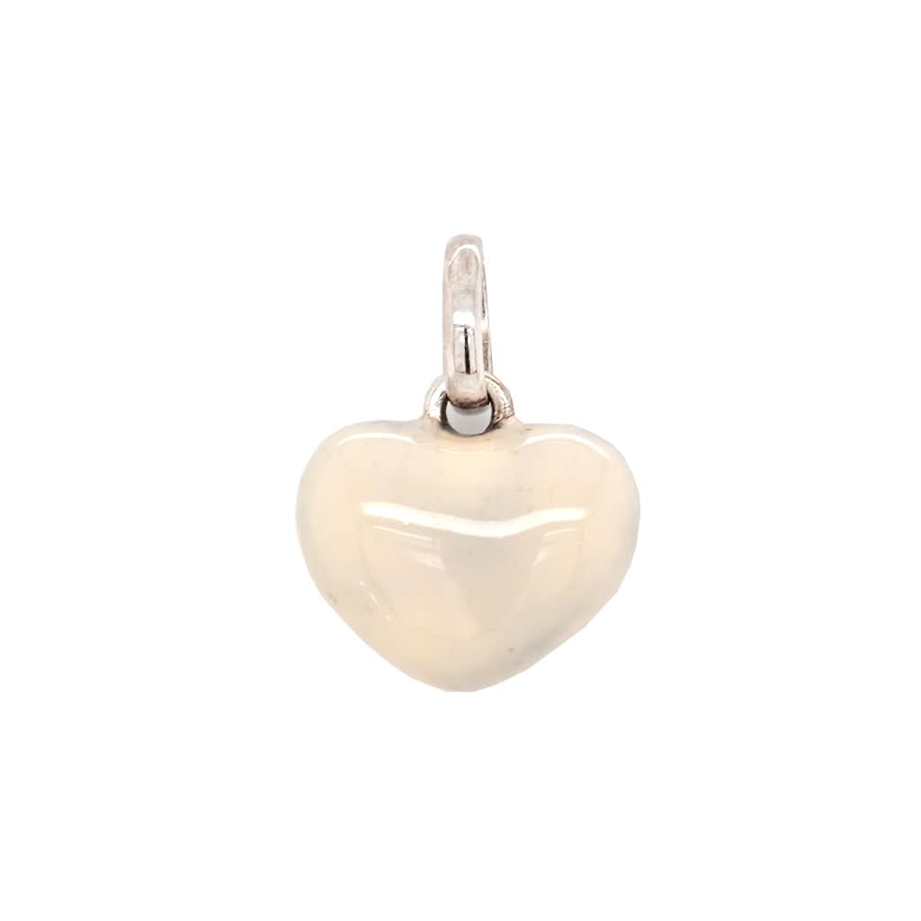 Ogden of Harrogate Jewellery Cream Enamel Heart Charm