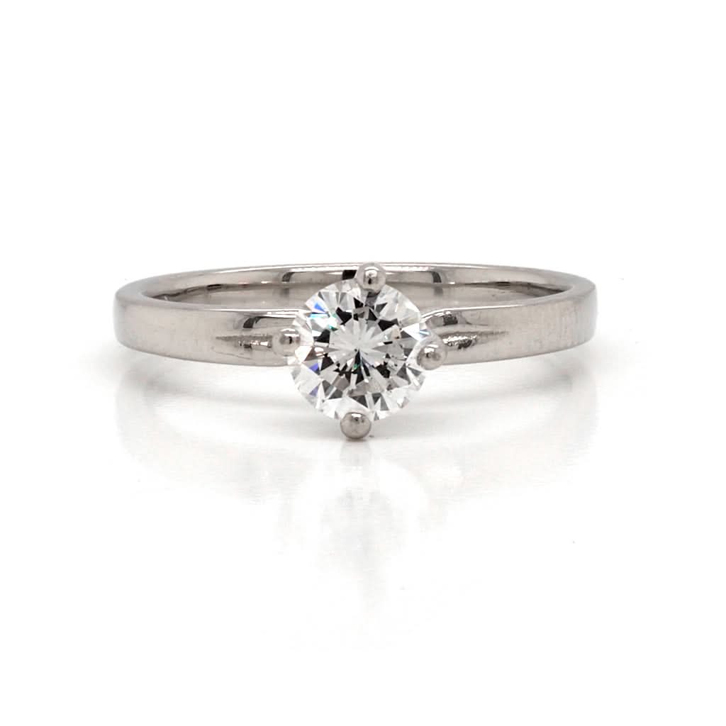 Ogden of Harrogate Jewellery Platinum Diamond Solitaire Twist Ring, 0.84cts