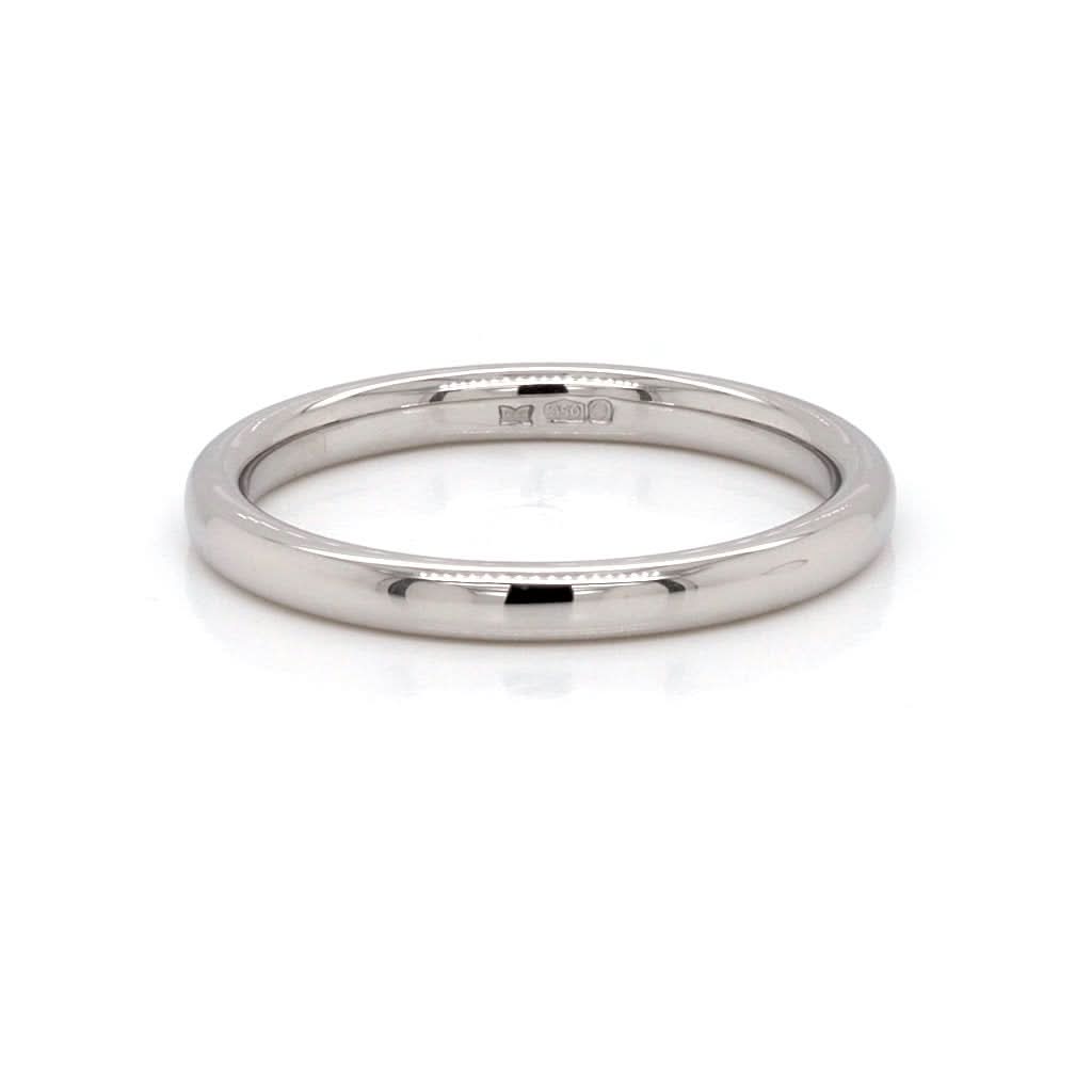 Ogden of Harrogate Jewellery Platinum Slight Court 2mm Wedding Band, Size J