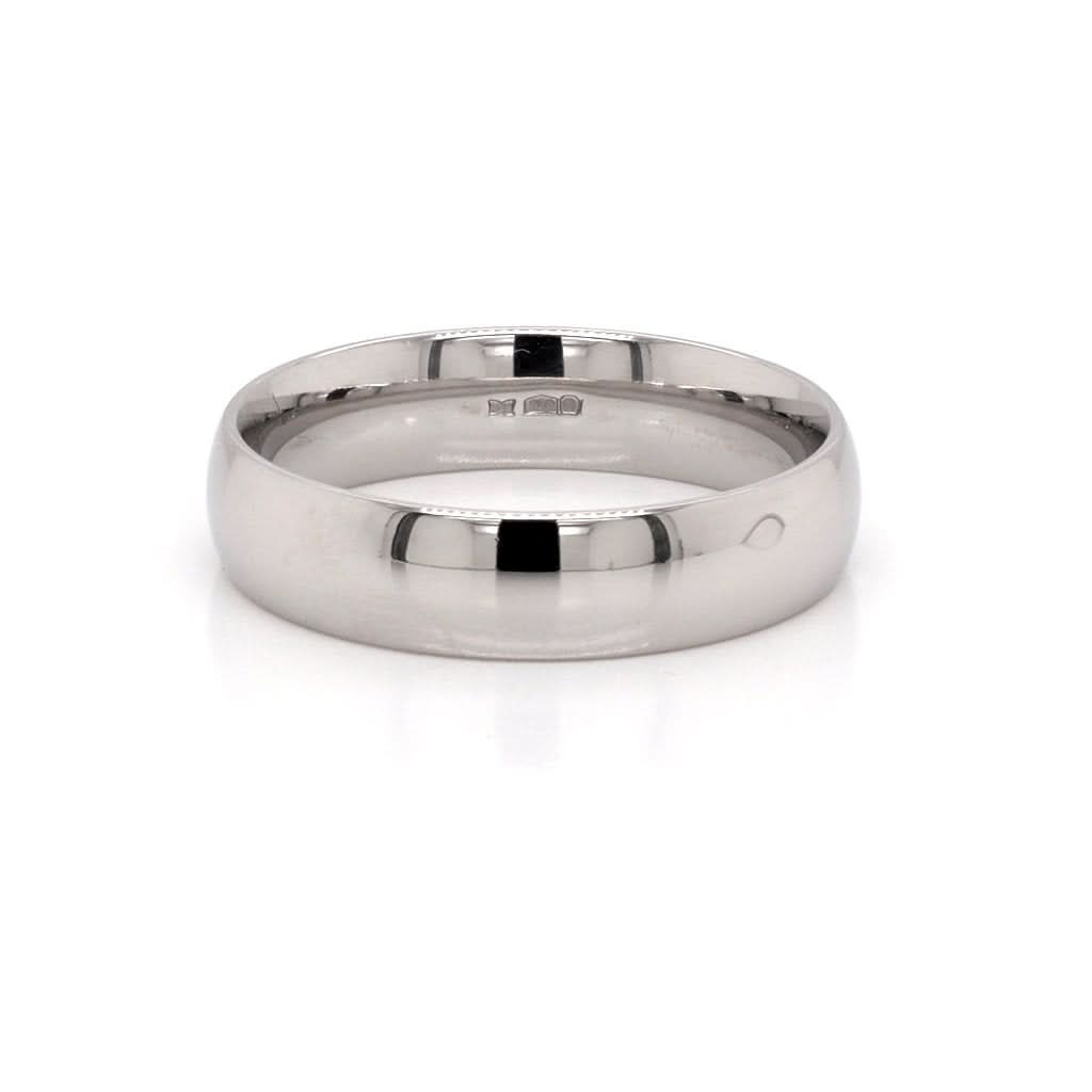 Ogden of Harrogate Jewellery Platinum Traditional Court 5mm Wedding Band, Size R