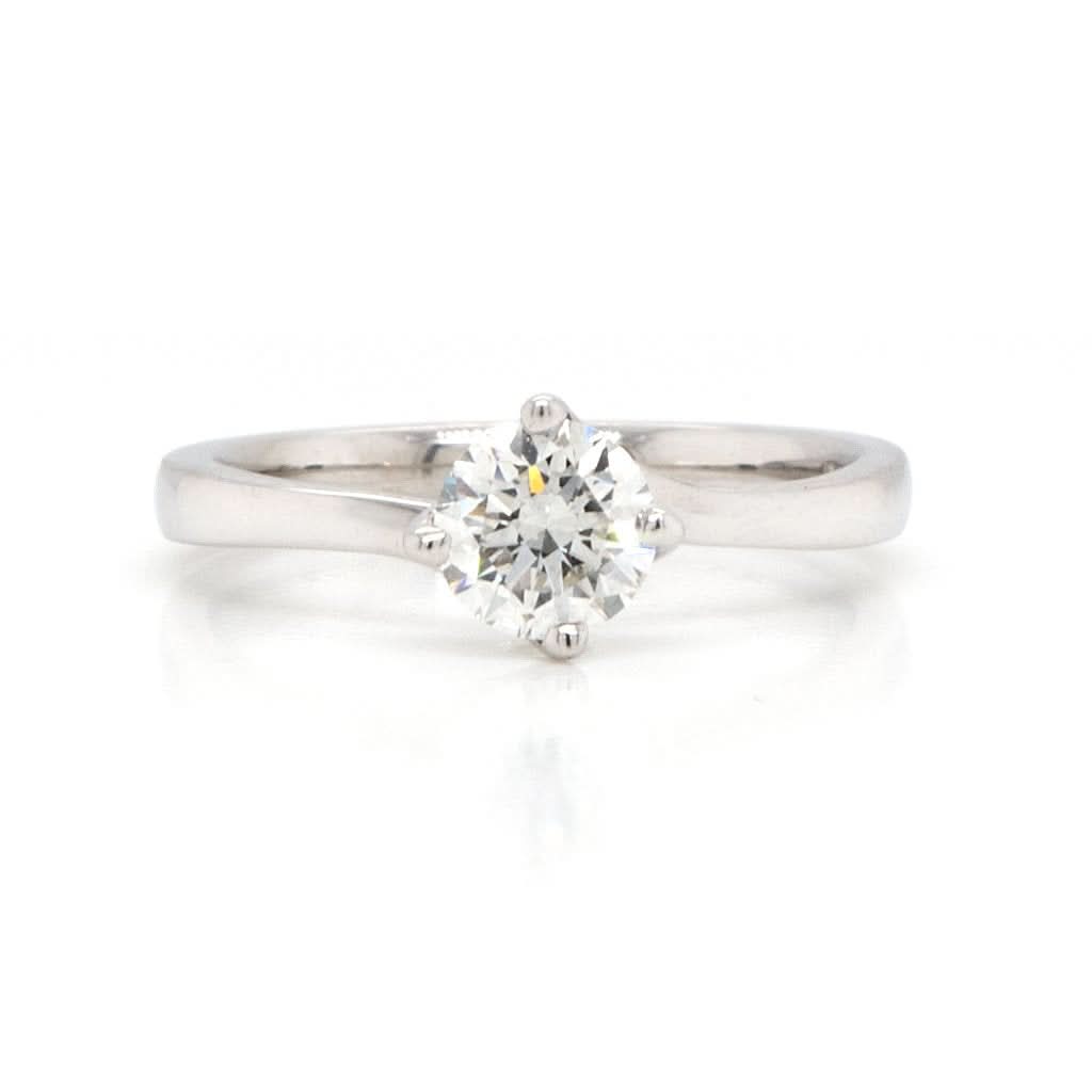Ogden of Harrogate Jewellery Rosina® A Platinum Diamond Single-Stone Twist Ring, 0.70cts