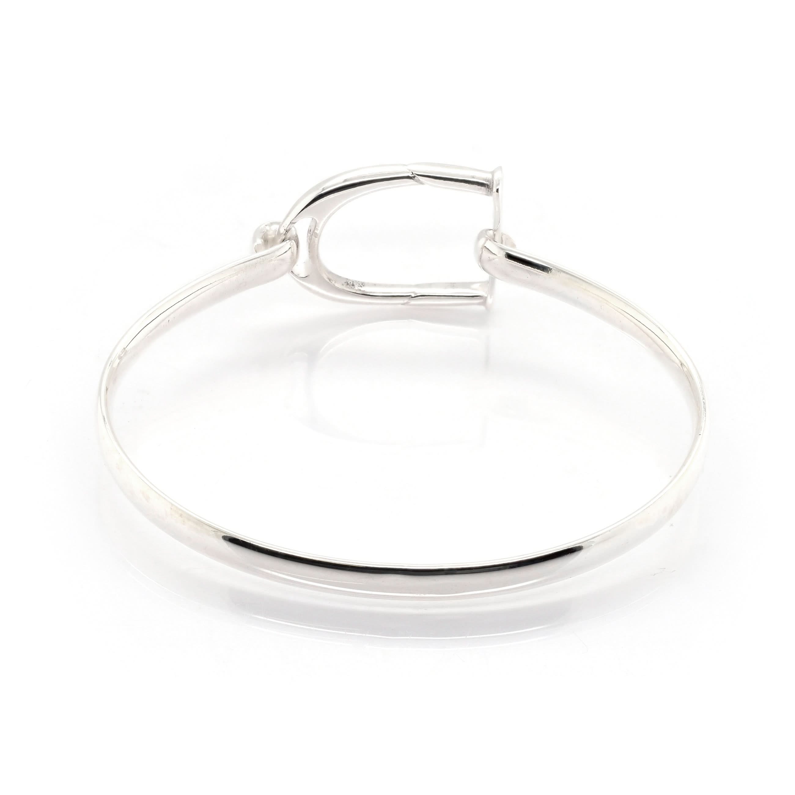 Ogden of Harrogate Jewellery Silver Double Horsebit Oval Bangle