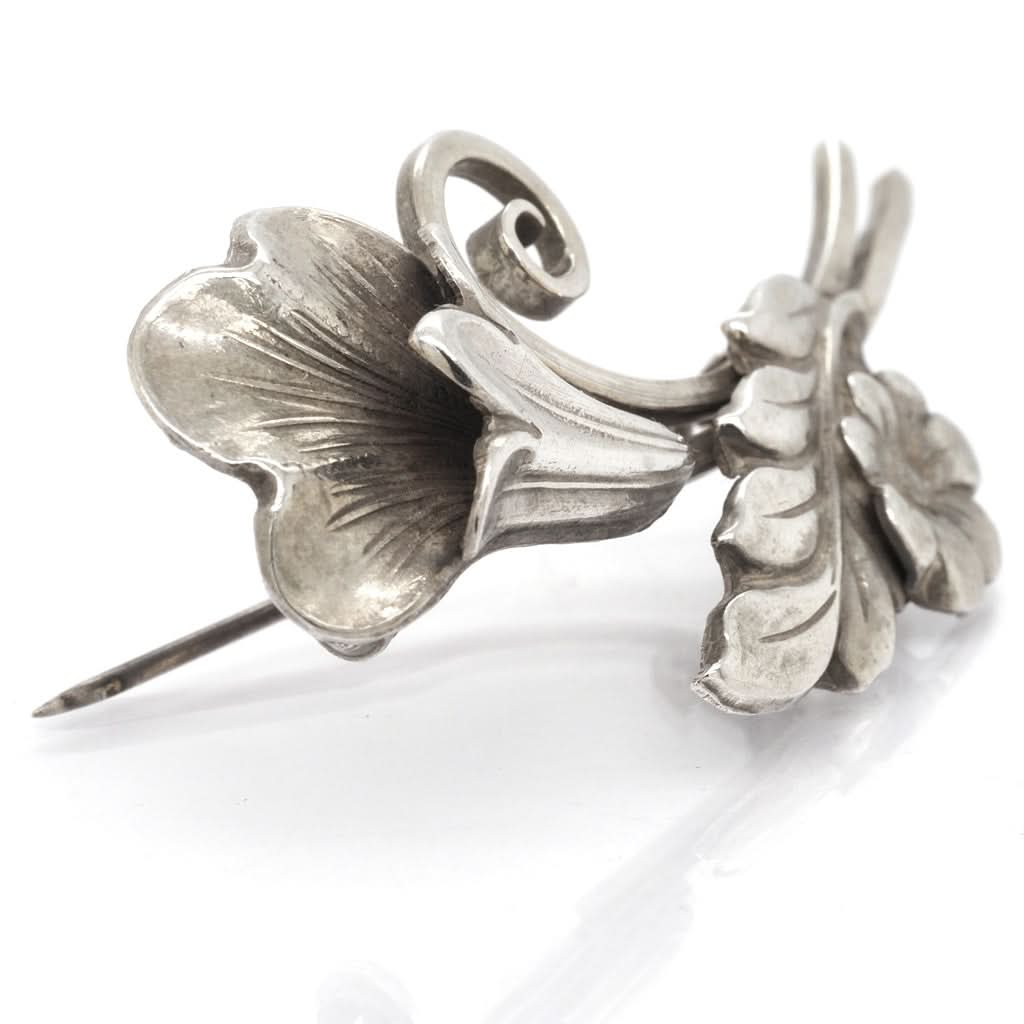 Ogden of Harrogate Jewellery Silver Flower Spray Swedish Brooch