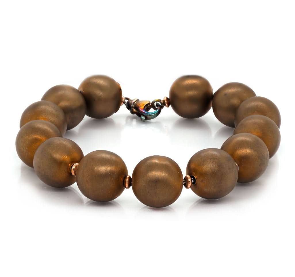 Ogden of Harrogate Jewellery Silver, Gold Plated Ball Bracelet