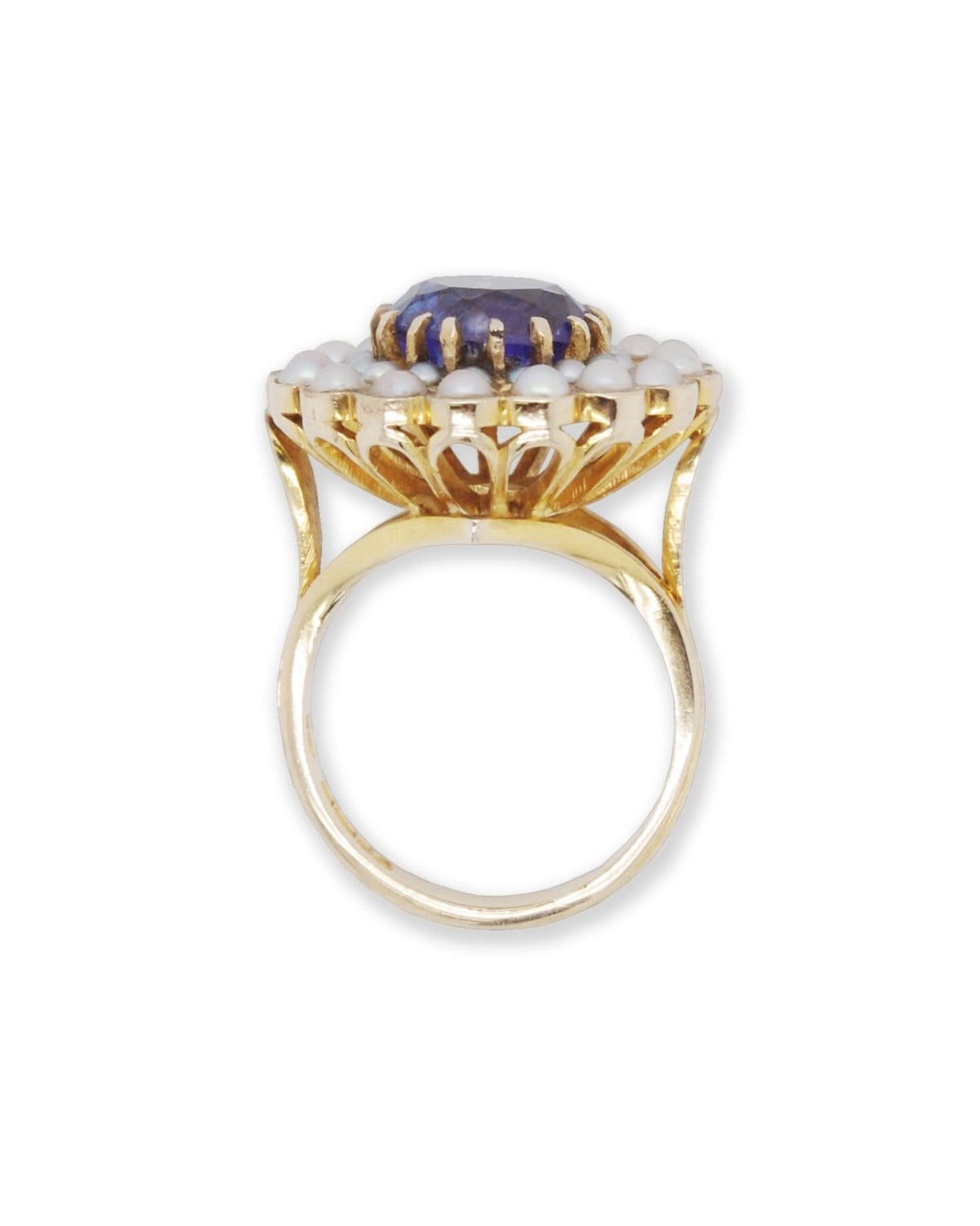 Ogden of Harrogate Jewellery Tanzanite and Pearl Ring