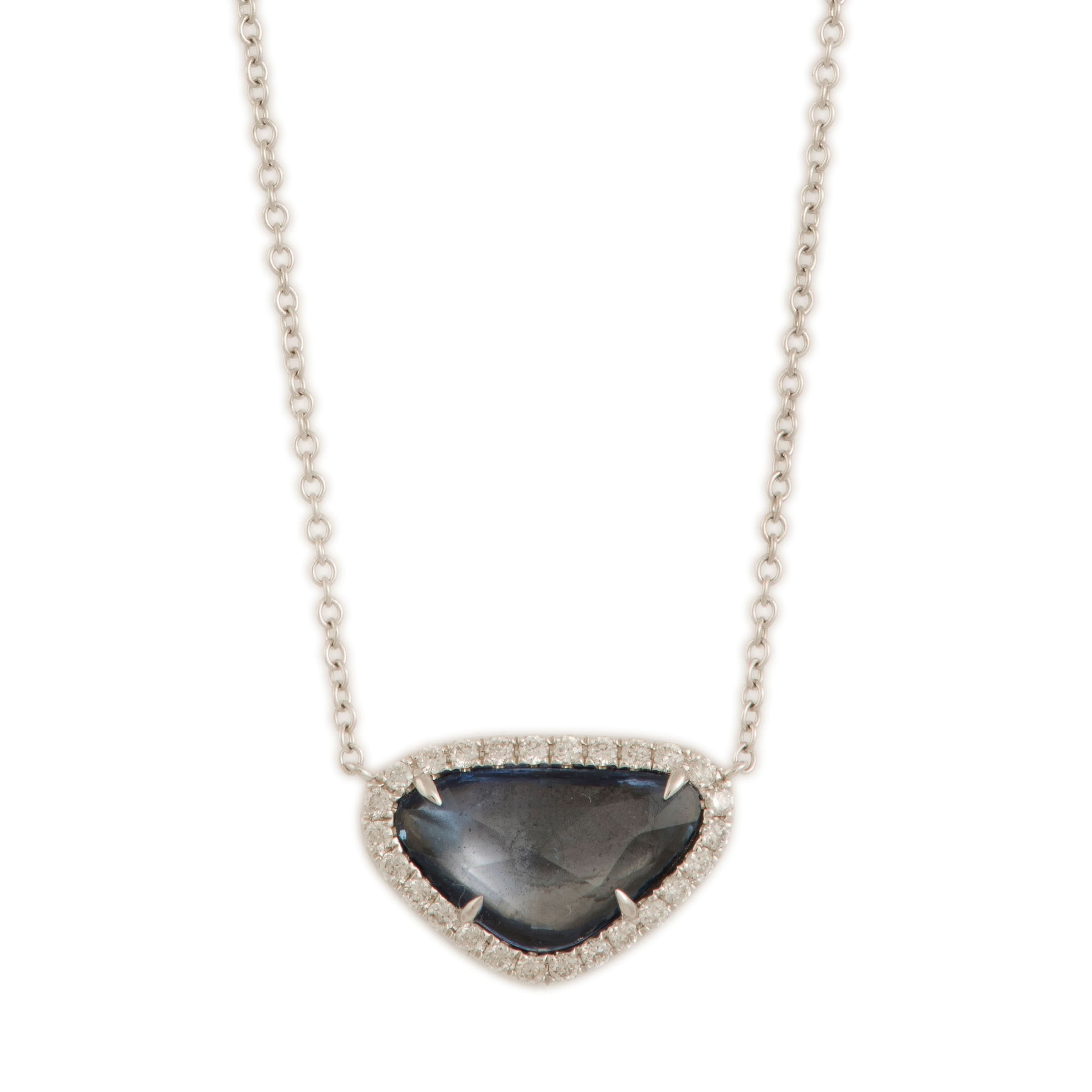 Ogden of Harrogate Jewellery Triangular Sapphire and Diamond Pendant