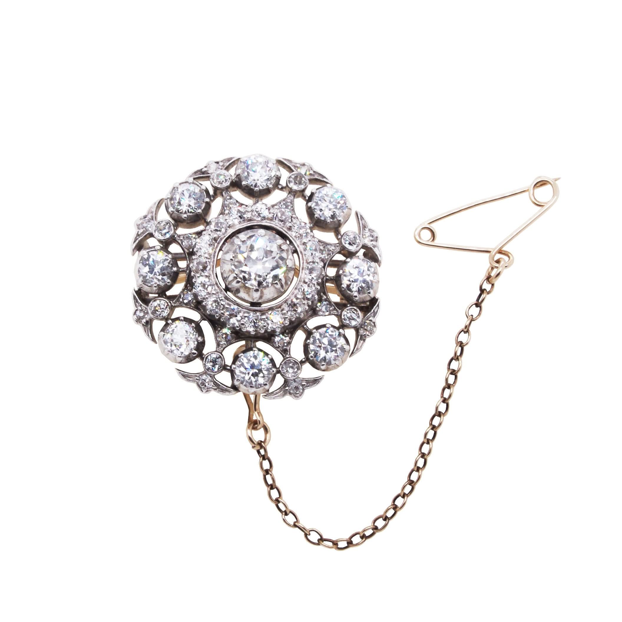 Ogden of Harrogate Jewellery Victorian Target Diamond Brooch