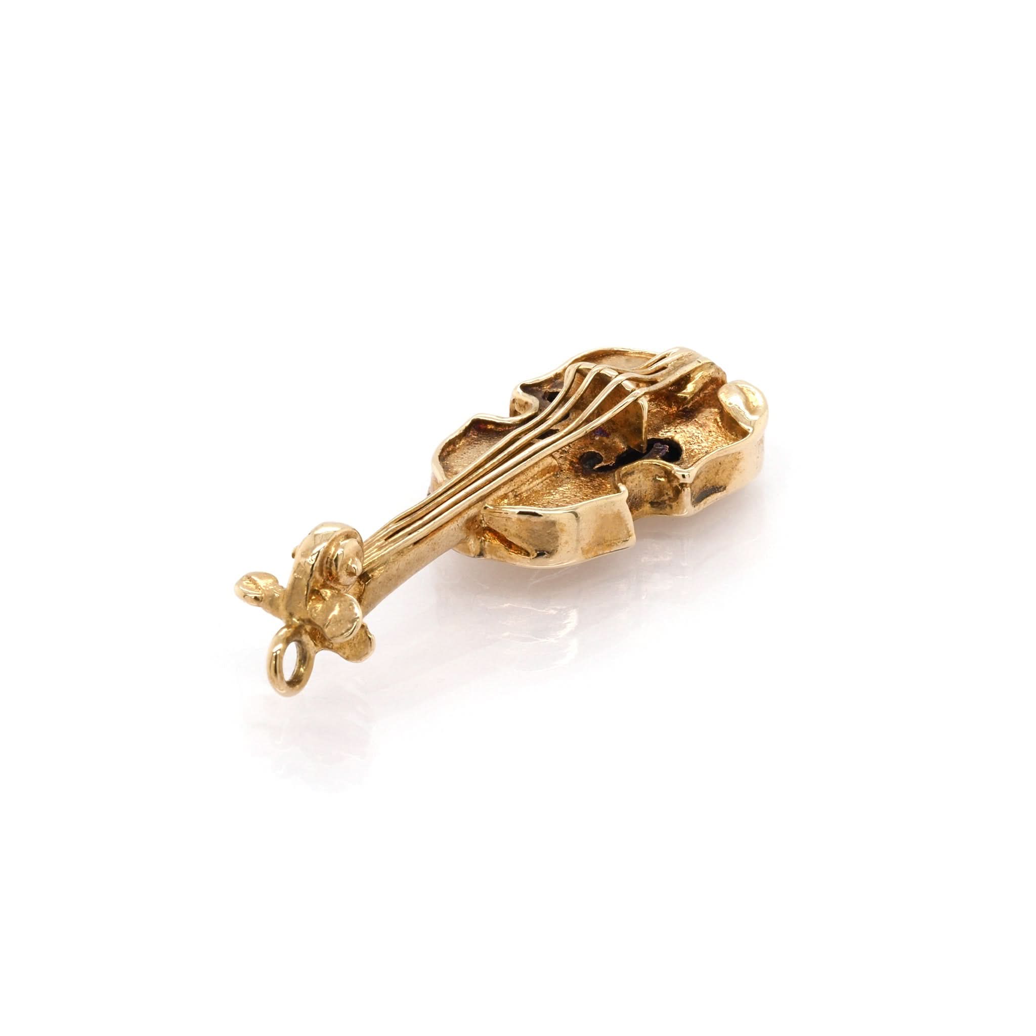 Ogden of Harrogate Jewellery Vintage 9ct Yellow Gold Violin Charm