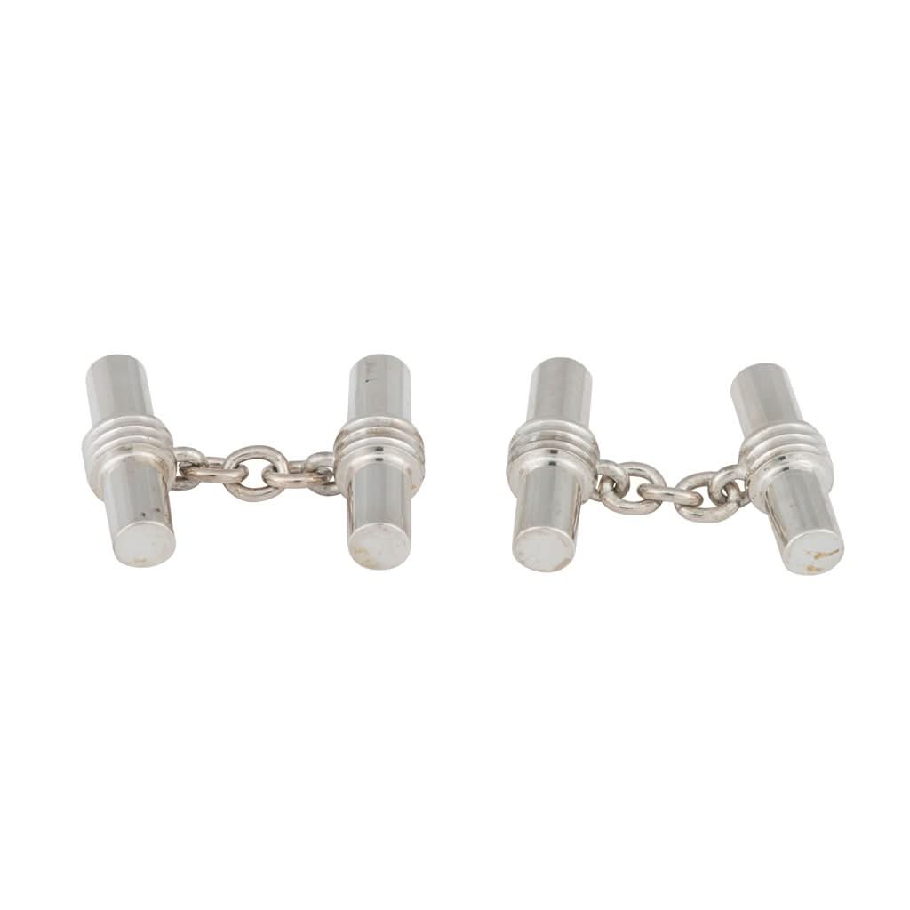 Ogden of Harrogate Mens Accessories A Pair of Silver Toggle Cufflinks