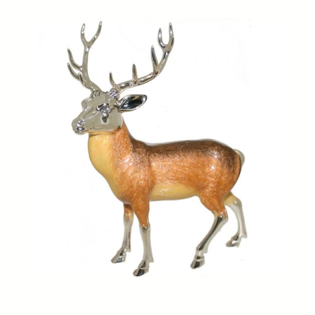 Ogden of Harrogate Silverware Homewares Gifts Silver and Enamel Large Standing Stag