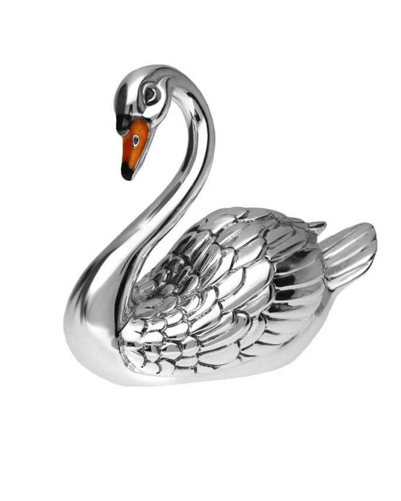Ogden of Harrogate Silverware Homewares Gifts Silver and Enamel Large Swan