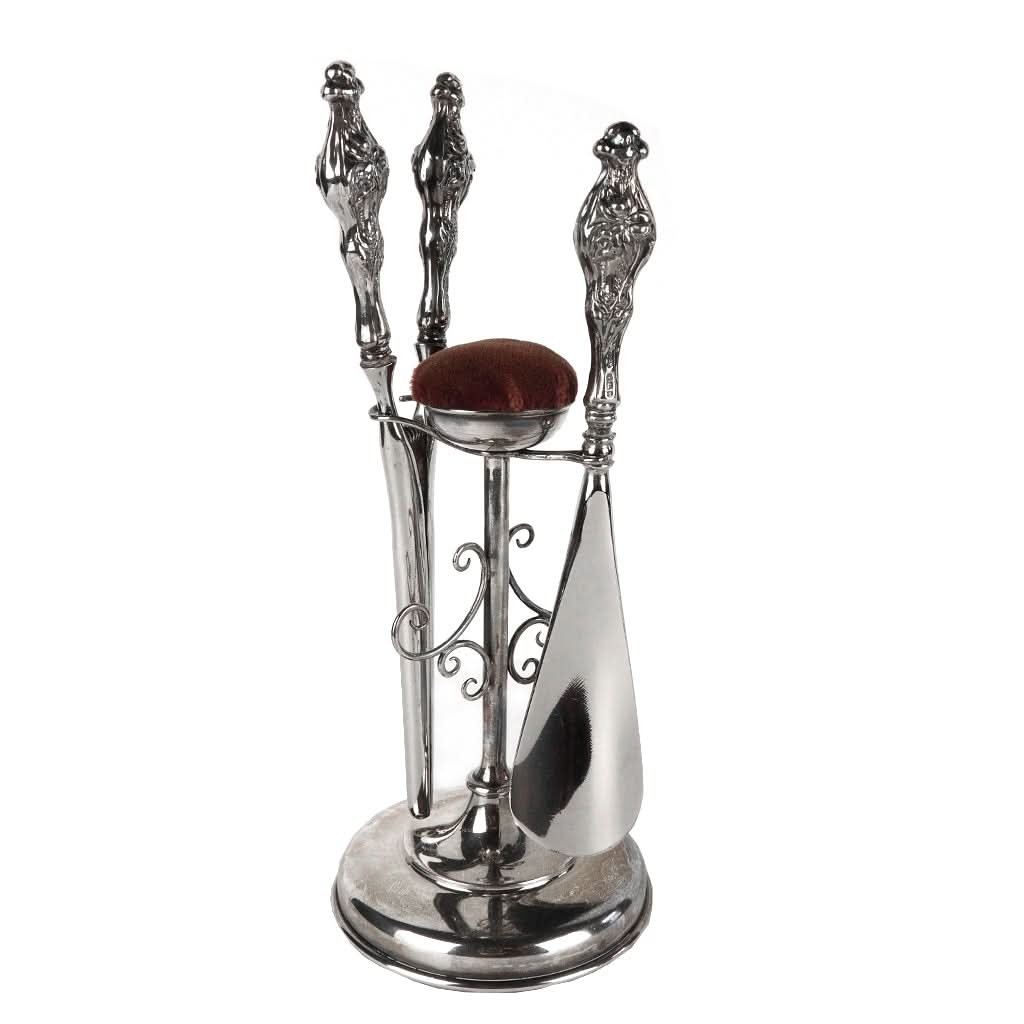 Ogden of Harrogate Silverware Homewares Gifts Silver Shoehorn and Glove Stretcher Stand