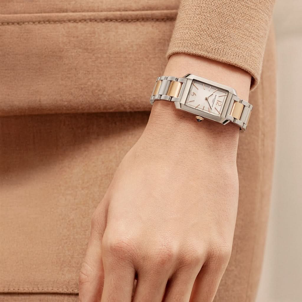 Baume et Mercier Luxury Watches Baume et Mercier Hampton Steel and Pink Gold-Capped Steel Quartz Watch 10751