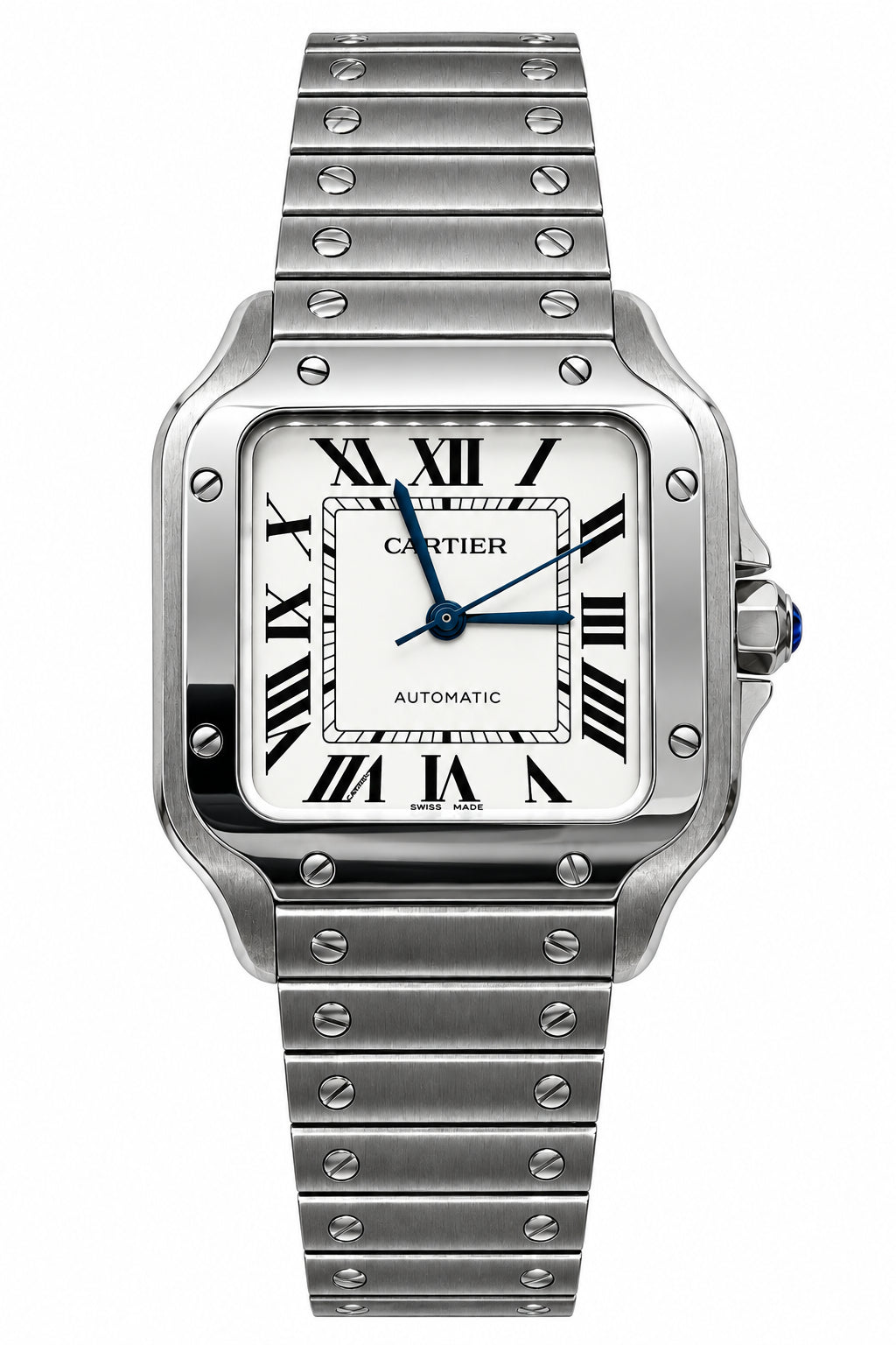 Cartier Luxury Watch Cartier Santos Steel Watch with Steel Bracelet
