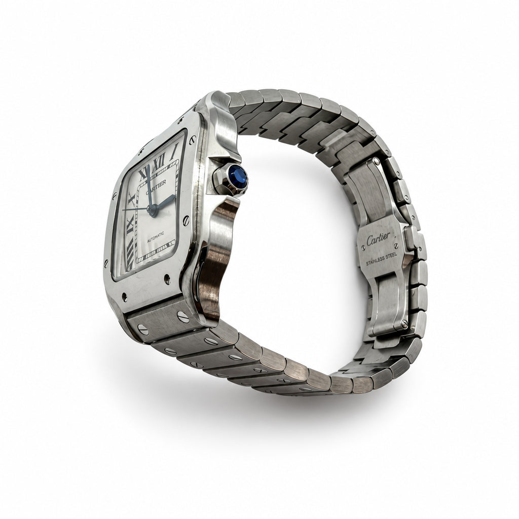 Cartier Luxury Watch Cartier Santos Steel Watch with Steel Bracelet