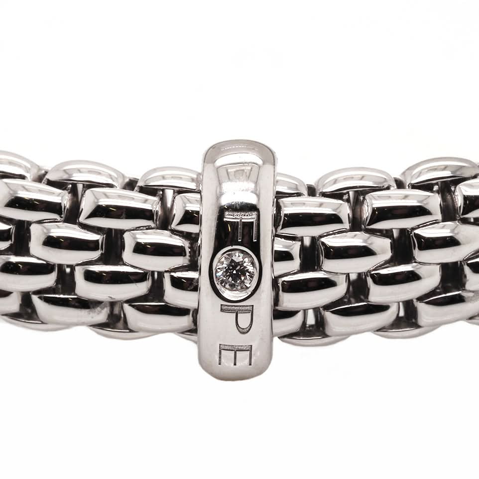 FOPE Designer Jewellery 18ct White Gold Round Brilliant Diamond Line Bracelet