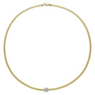 FOPE Designer Jewellery FOPE 18ct Gold Prima Necklace with White Gold and Pave Diamond Rondels 74408CX-PB-G
