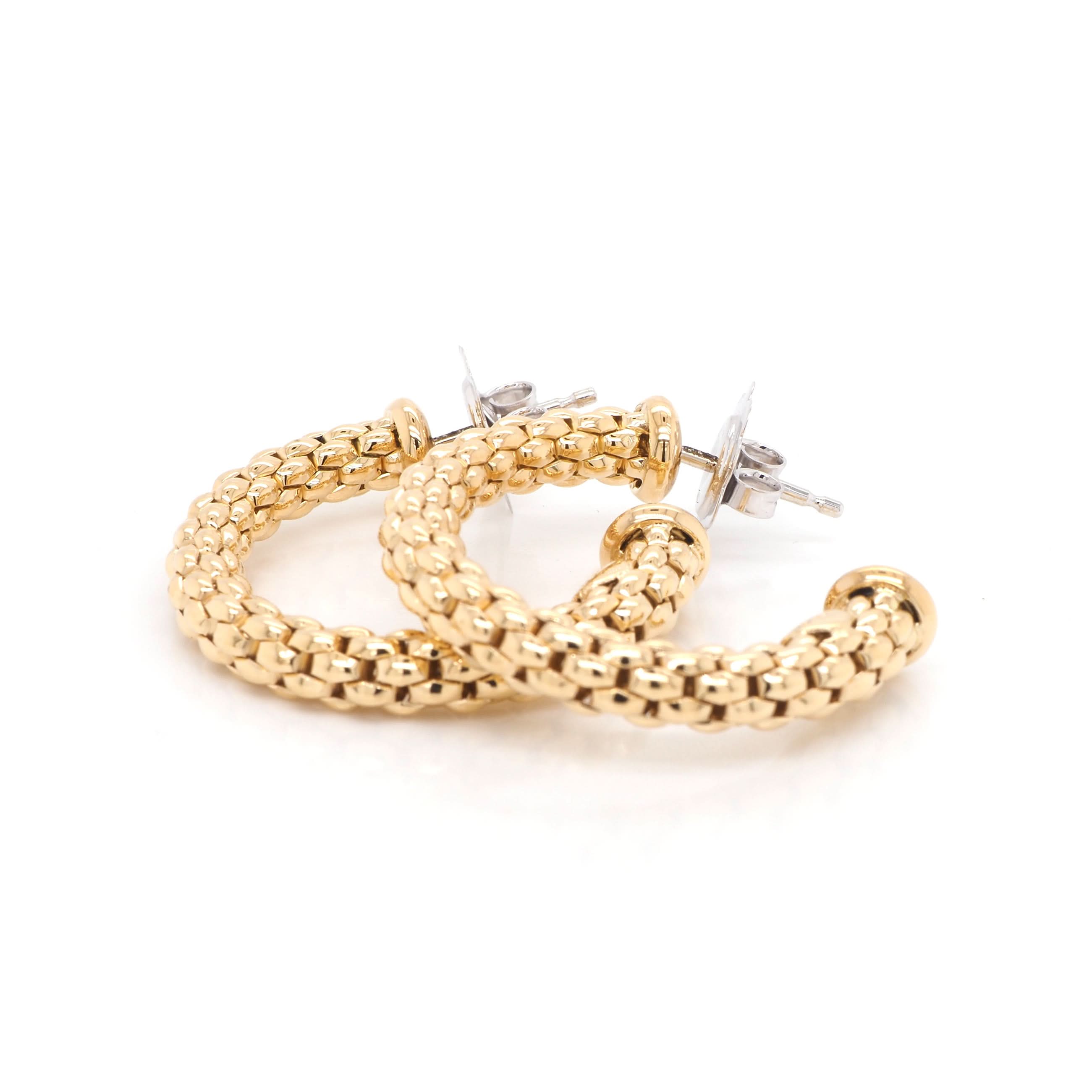 FOPE Designer Jewellery FOPE Essentials 18ct Yellow Gold Hoop Earrings